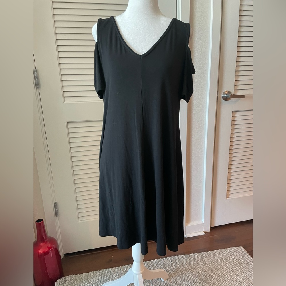 White House Black Market Black Cold Shoulder Dress